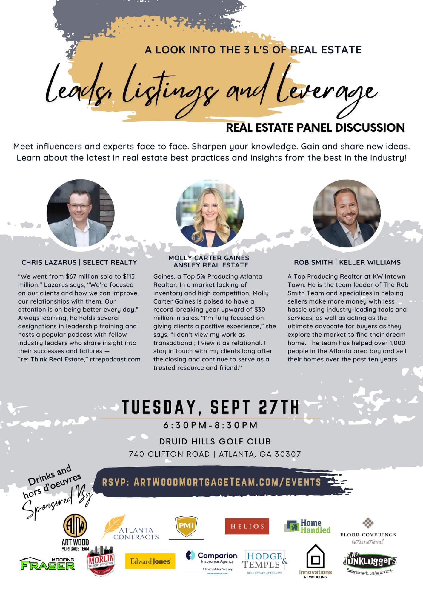 Real Estate Agent Happy Hour and Panel Discussion - September 27, 2022